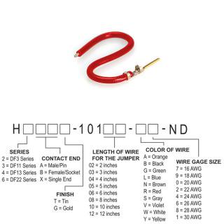 H3AXG-10103-R4 跳线，预压接引线