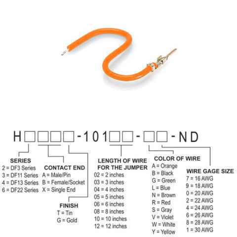 H2AXT-10103-A6 跳线，预压接引线