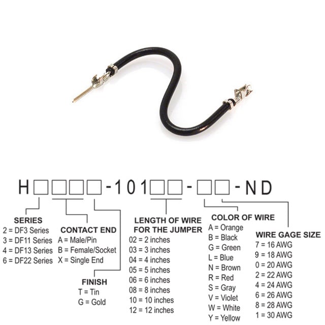 H3ABT-10106-B6 跳线，预压接引线