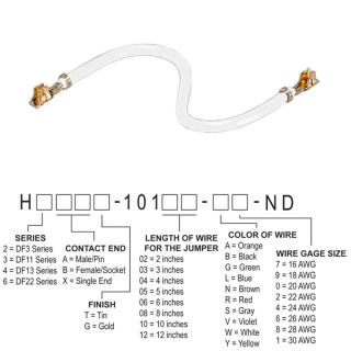 H3BBG-10110-W6 跳线，预压接引线