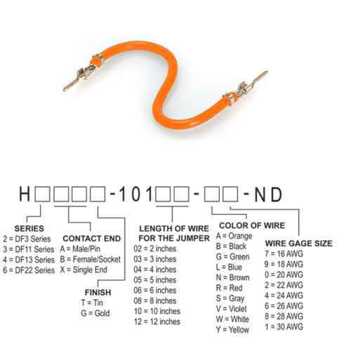 H2AAT-10105-A4 跳线，预压接引线