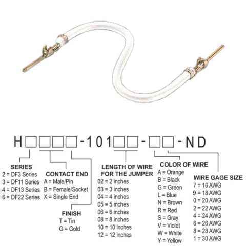 H3AAT-10103-W6 跳线，预压接引线