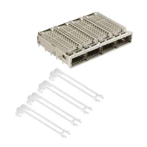 2057183-1 机架、成组 (1 x 4)、带散热器射频同轴连接器