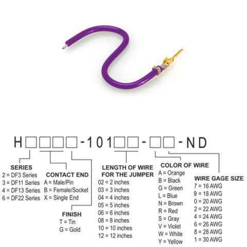 H2AXG-10105-V6 跳线，预压接引线