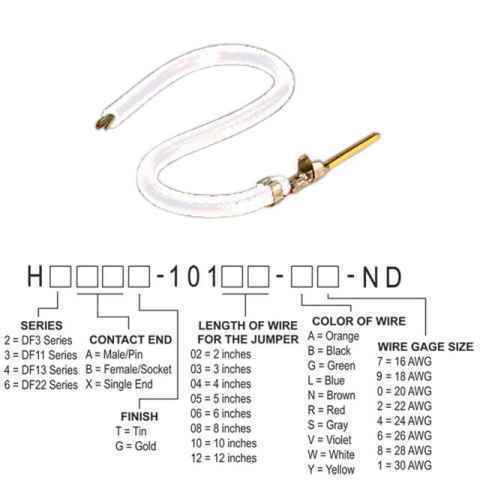 H3AXG-10110-W6 跳线，预压接引线