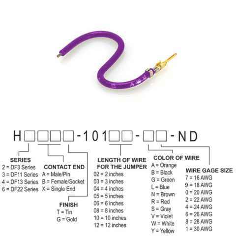 H2AXG-10102-V4 跳线，预压接引线