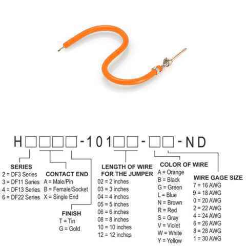 H3AXT-10108-A8 跳线，预压接引线