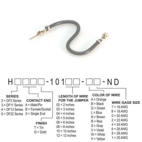 H2ABT-10103-S6 跳线，预压接引线