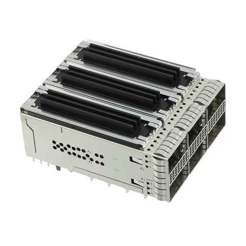2299924-2 含笼插座、成组 (2x3) 含散热片射频同轴连接器