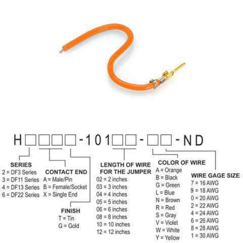 H2AXG-10102-A6 跳线，预压接引线