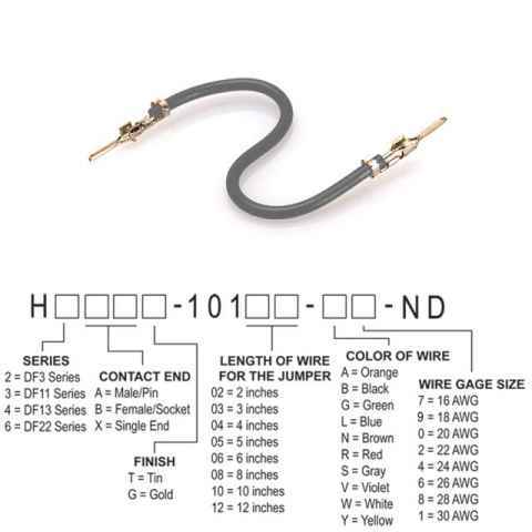 H2AAT-10110-S8 跳线，预压接引线