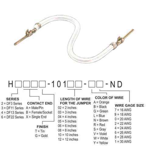 H3AAT-10108-W8 跳线，预压接引线