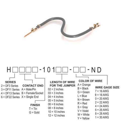 H3ABT-10105-S8 跳线，预压接引线