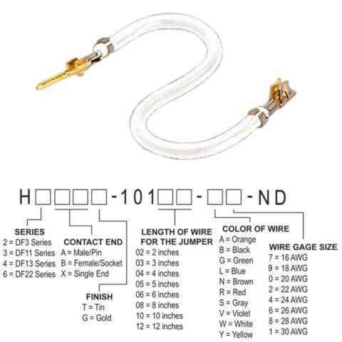 H2ABG-10102-W8 跳线，预压接引线