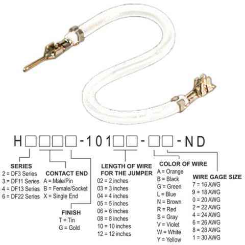 H2ABT-10104-W4 跳线，预压接引线