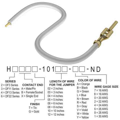 H2AXG-10112-W8 跳线，预压接引线
