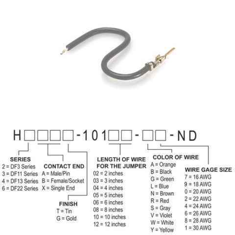H2AXT-10102-S6 跳线，预压接引线