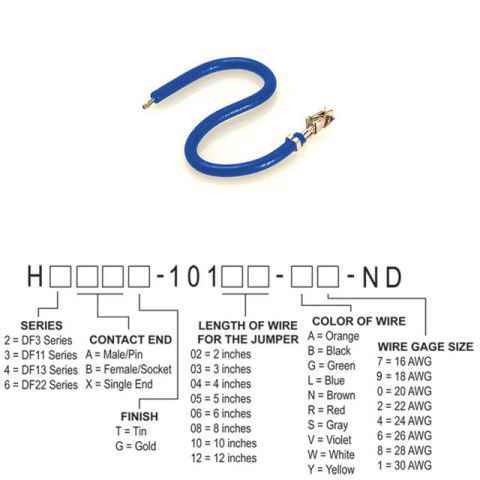 H2BXG-10106-L8 跳线，预压接引线