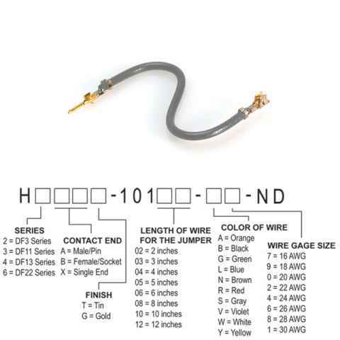 H2ABG-10105-S6 跳线，预压接引线