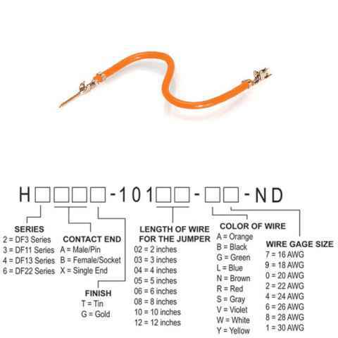 H3ABT-10105-A8 跳线，预压接引线