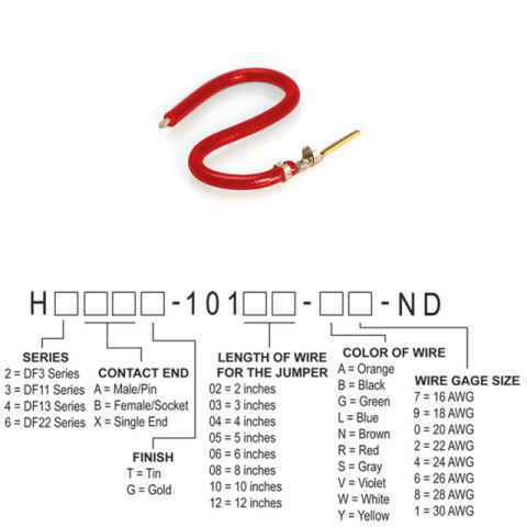 H3AXG-10105-R8 跳线，预压接引线