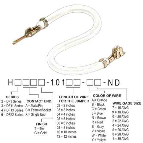H2ABT-10102-W4 跳线，预压接引线