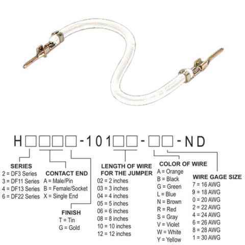 H2AAT-10106-W4 跳线，预压接引线