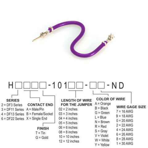 H2ABT-10102-V6 跳线，预压接引线