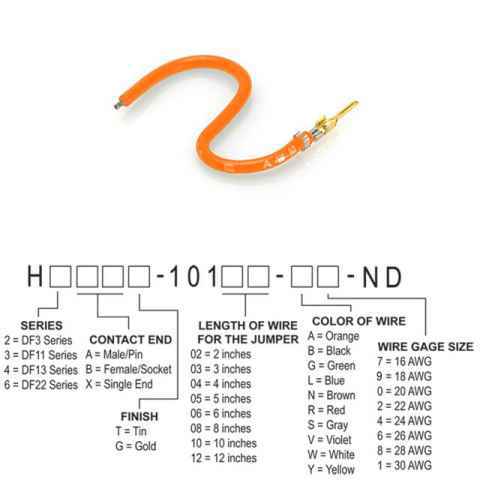 H2AXG-10110-A4 跳线，预压接引线