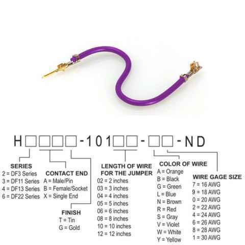 H2ABG-10108-V8 跳线，预压接引线
