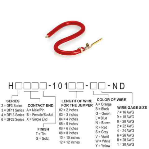 H3AXG-10108-R6 跳线，预压接引线