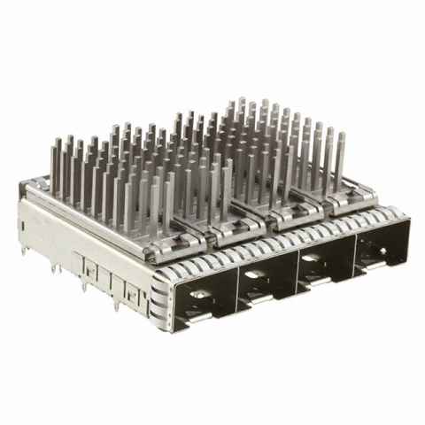 2149730-4 机架、成组 (1 x 4)、带散热器射频同轴连接器
