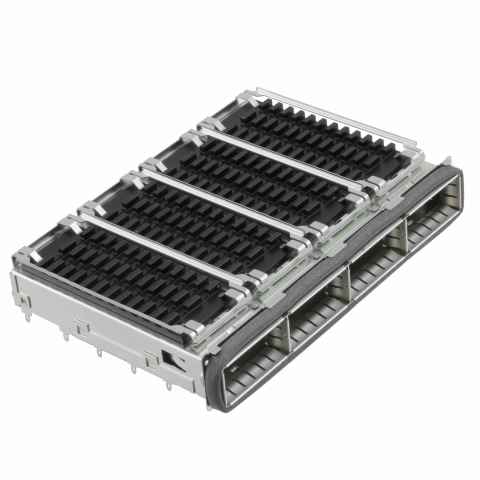 2170287-7 机架、成组 (1 x 4)、带散热器射频同轴连接器