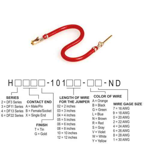 H3ABG-10110-R4 跳线，预压接引线