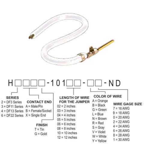 H3AXG-10104-W6 跳线，预压接引线
