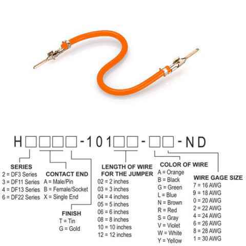 H2AAT-10102-A8 跳线，预压接引线