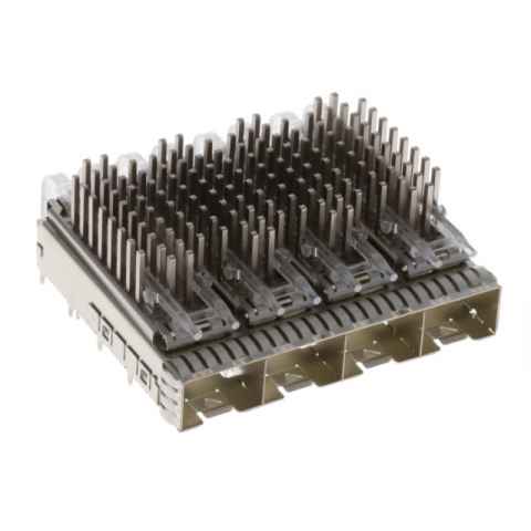 2198233-4 机架、成组 (1 x 4)、带散热器射频同轴连接器