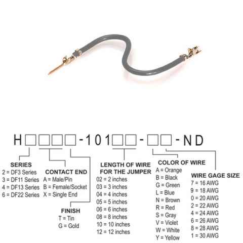 H3ABT-10103-S8 跳线，预压接引线