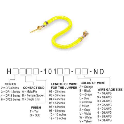H2ABG-10103-Y4 跳线，预压接引线