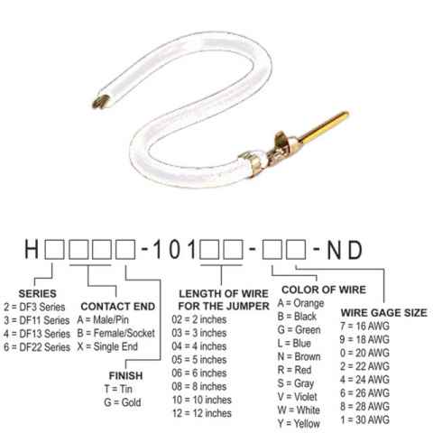 H3AXG-10106-W8 跳线，预压接引线