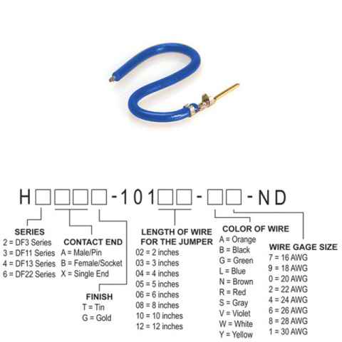 H3AXG-10103-L6 跳线，预压接引线