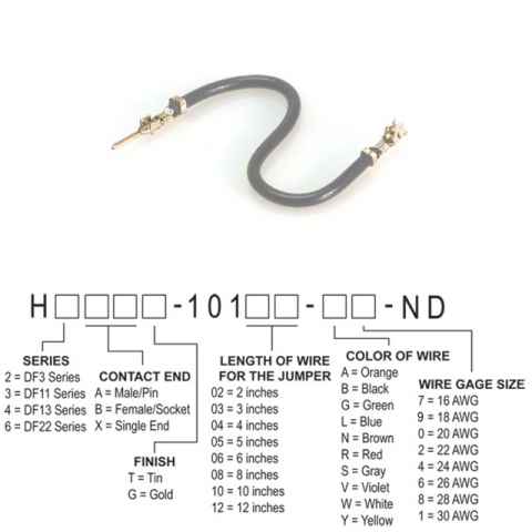 H2ABT-10102-S6 跳线，预压接引线