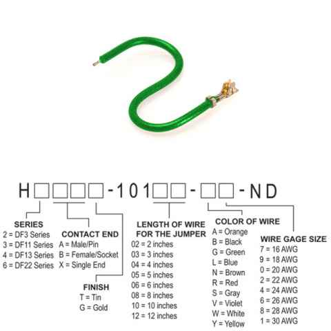 H2BXG-10105-G8 跳线，预压接引线