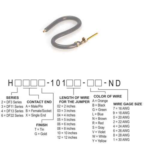 H3AXG-10102-S4 跳线，预压接引线