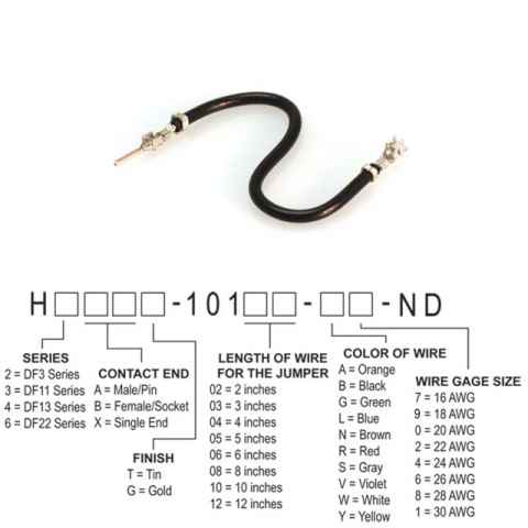 H2ABT-10108-B6 跳线，预压接引线