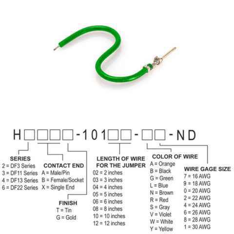 H3AXG-10108-G8 跳线，预压接引线