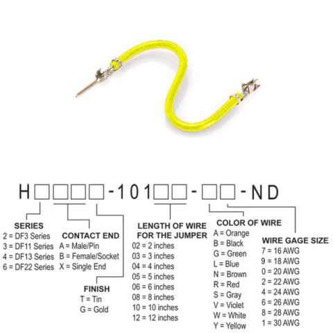 H3ABT-10102-Y6 跳线，预压接引线