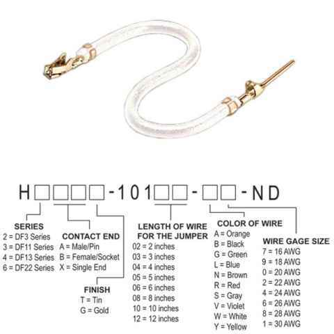 H3ABT-10106-W4 跳线，预压接引线