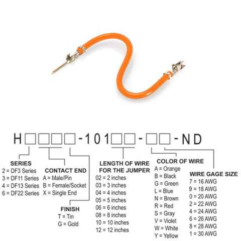 H3ABT-10108-A6 跳线，预压接引线