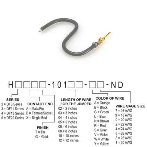 H2AXG-10106-S6 跳线，预压接引线